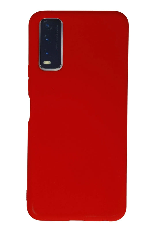 Vivo Y11S Nano içi Kadife Silikon Kılıf - Kırmızı