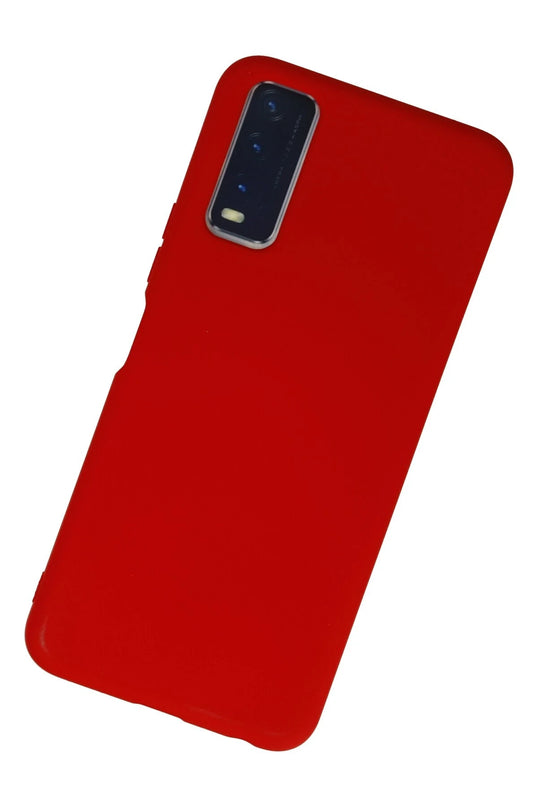 Vivo Y11S Nano içi Kadife Silikon Kılıf - Kırmızı 3