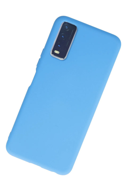 Vivo Y11S Nano içi Kadife Silikon Kılıf - Mavi 3