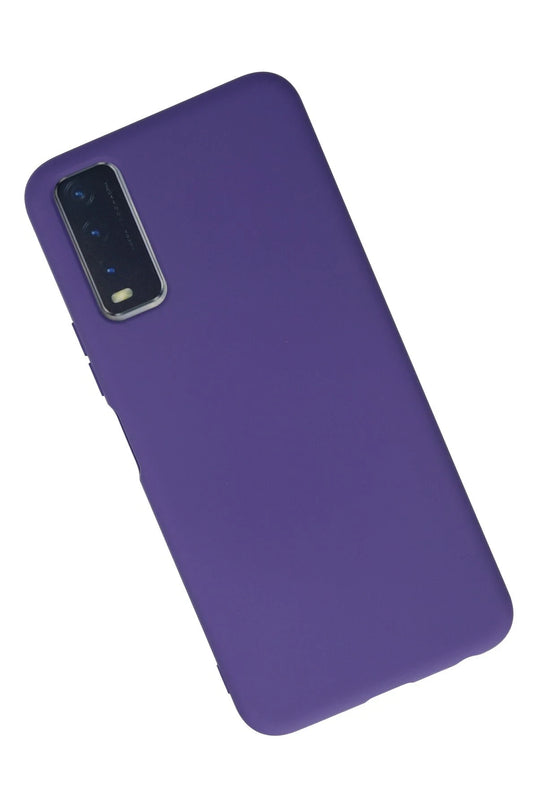 Vivo Y11S Nano içi Kadife Silikon Kılıf - Mor 3