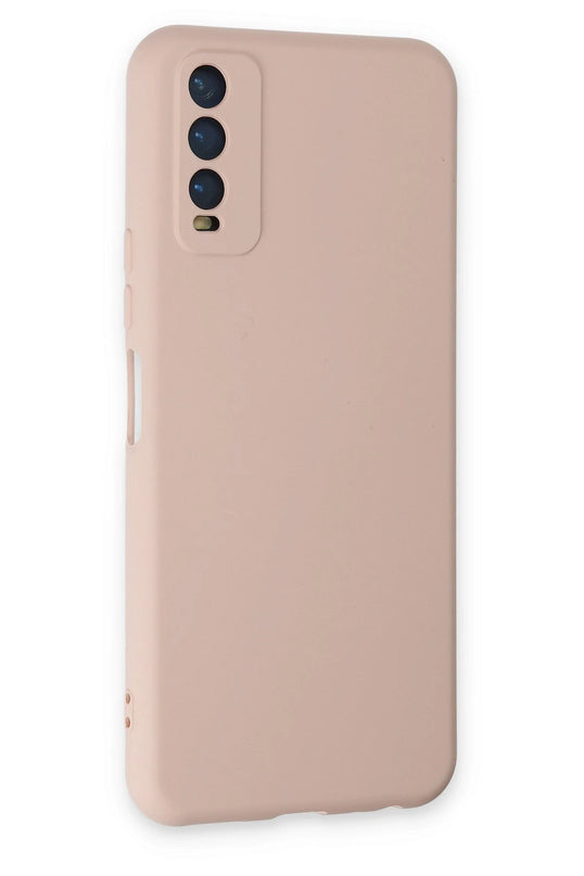 Vivo Y11S Nano içi Kadife Silikon Kılıf - Pudra 3