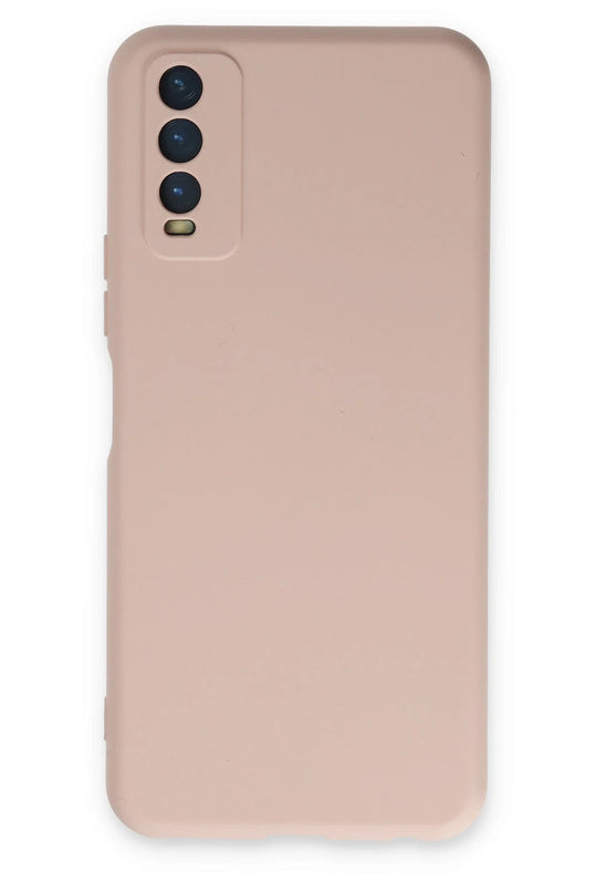 Vivo Y11S Nano içi Kadife Silikon Kılıf - Pudra