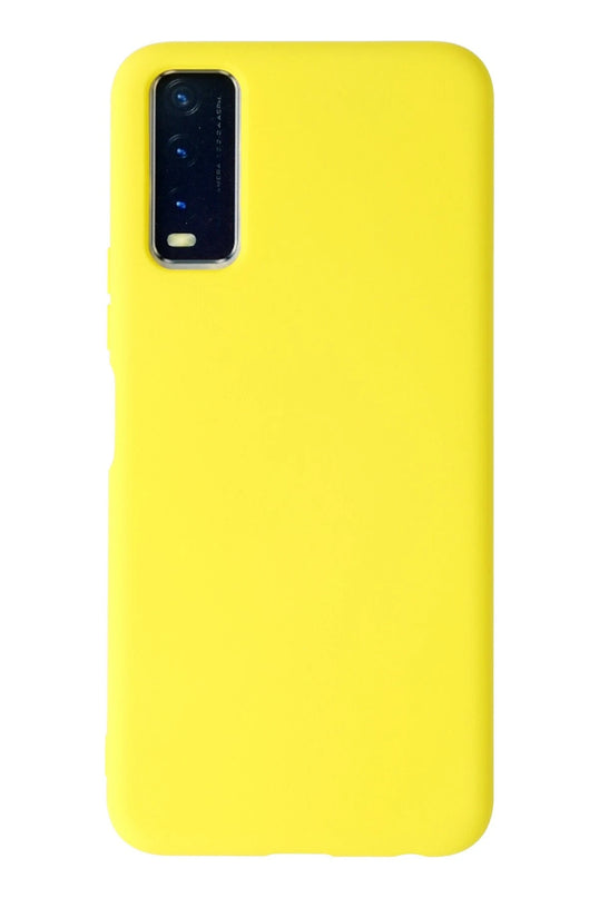 Vivo Y11S Nano içi Kadife Silikon Kılıf - Sarı