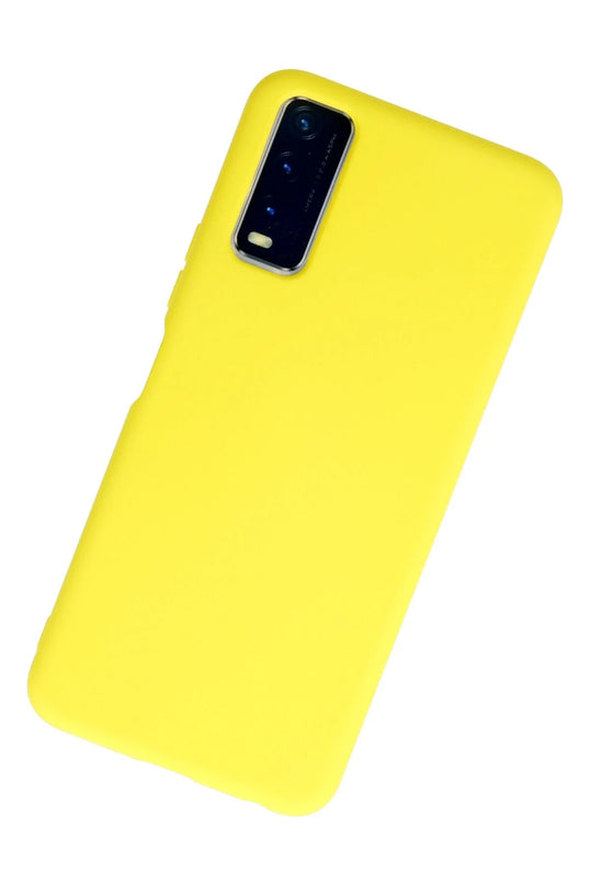 Vivo Y11S Nano içi Kadife Silikon Kılıf - Sarı 3