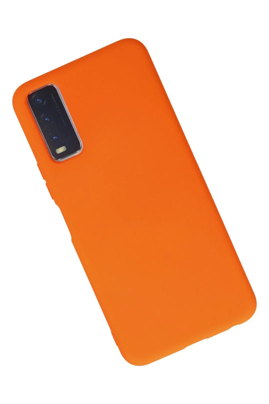Vivo Y11S Nano içi Kadife Silikon Kılıf - Turuncu 3
