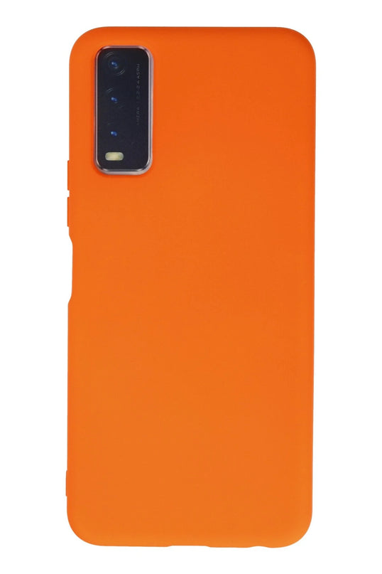 Vivo Y11S Nano içi Kadife Silikon Kılıf - Turuncu