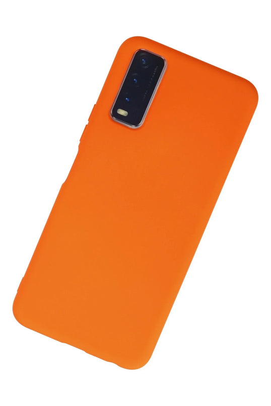 Vivo Y11S Nano içi Kadife Silikon Kılıf - Turuncu 2