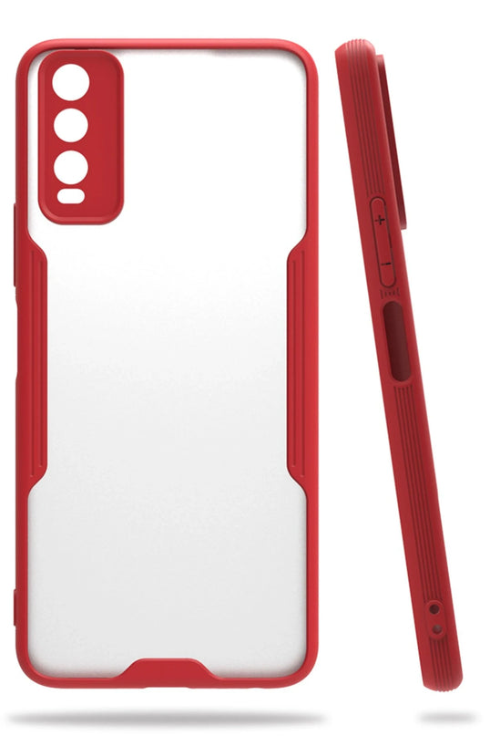 Vivo Y11S Platin Silikon Kılıf - Kırmızı