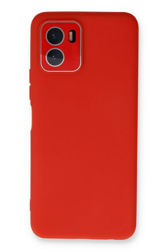 Vivo Y15S Lansman Glass Kapak Kılıf - Kırmızı