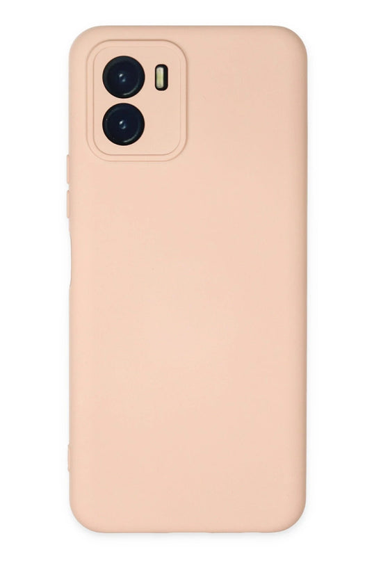 Vivo Y15S Nano içi Kadife Silikon Kılıf - Pudra
