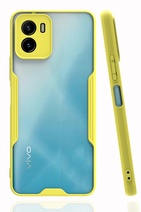 Vivo Y15S Platin Silikon Kılıf - Sarı