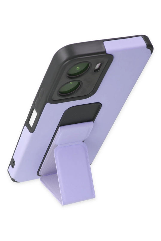 Vivo Y16 Mega Standlı Silikon Kılıf - Lila 4