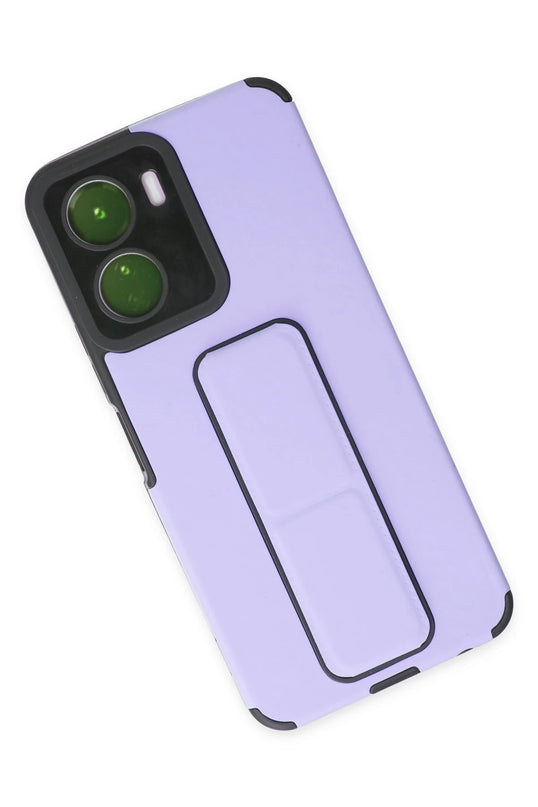 Vivo Y16 Mega Standlı Silikon Kılıf - Lila 3