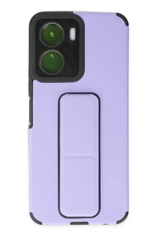 Vivo Y16 Mega Standlı Silikon Kılıf - Lila