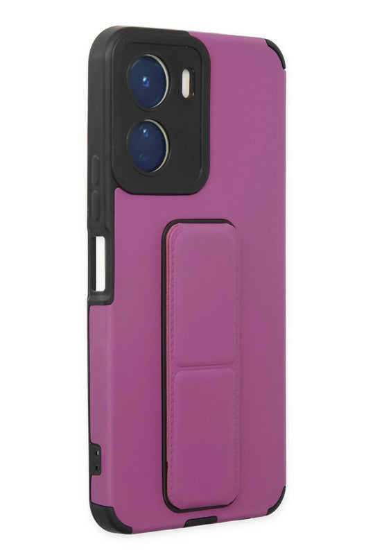 Vivo Y16 Mega Standlı Silikon Kılıf - Mor 2