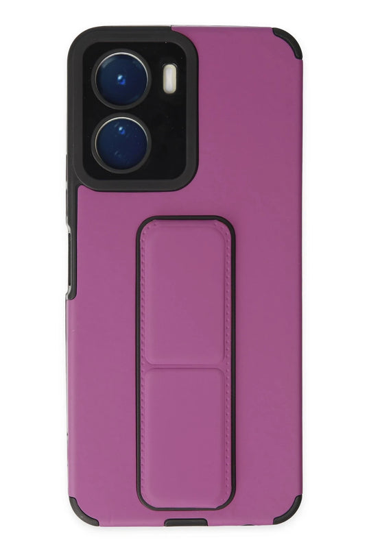 Vivo Y16 Mega Standlı Silikon Kılıf - Mor