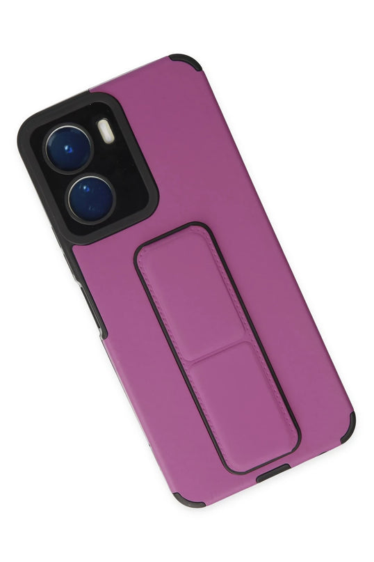 Vivo Y16 Mega Standlı Silikon Kılıf - Mor 3