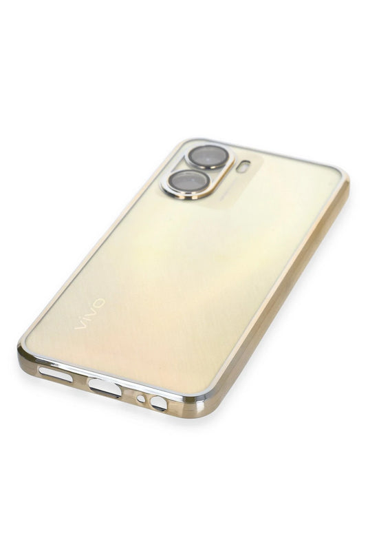 Vivo Y16 Razer Lensli Silikon Kılıf - Gold 4