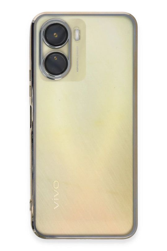Vivo Y16 Razer Lensli Silikon Kılıf - Gold 2