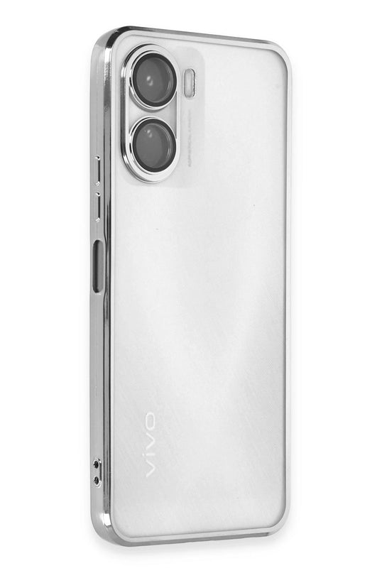 Vivo Y16 Razer Lensli Silikon Kılıf - Gümüş