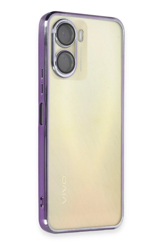 Vivo Y16 Razer Lensli Silikon Kılıf - Mor