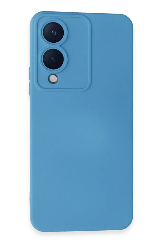 Vivo Y17S Nano içi Kadife Silikon Kılıf - Mavi