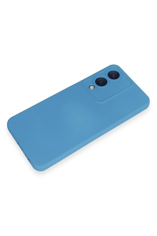 Vivo Y17S Nano içi Kadife Silikon Kılıf - Mavi 4