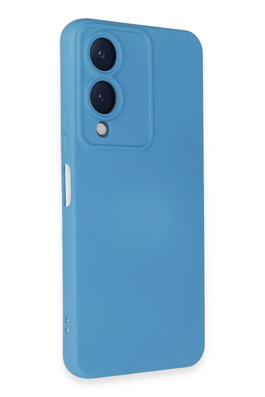 Vivo Y17S Nano içi Kadife Silikon Kılıf - Mavi 2