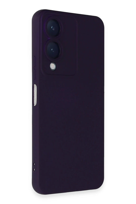 Vivo Y17S Nano içi Kadife Silikon Kılıf - Mor 2