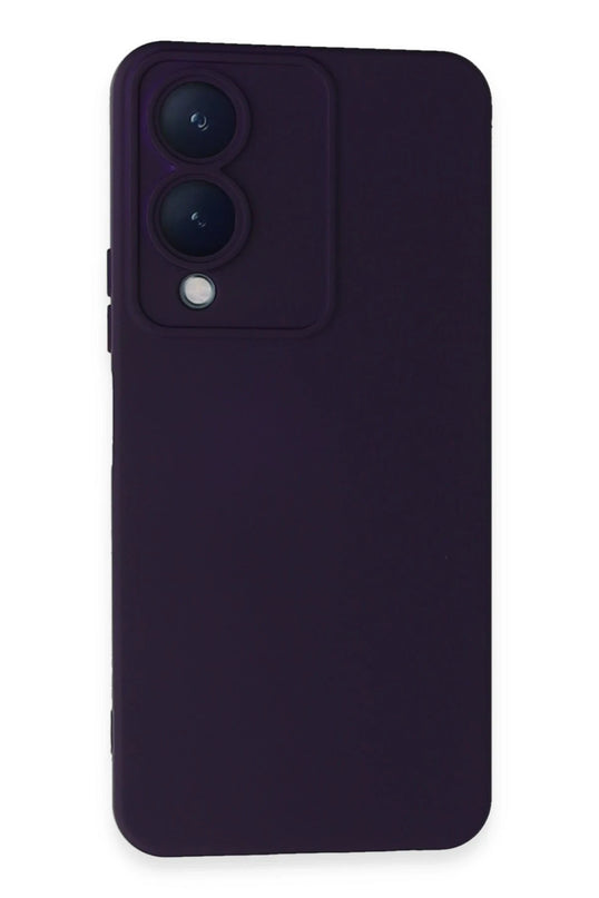 Vivo Y17S Nano içi Kadife Silikon Kılıf - Mor