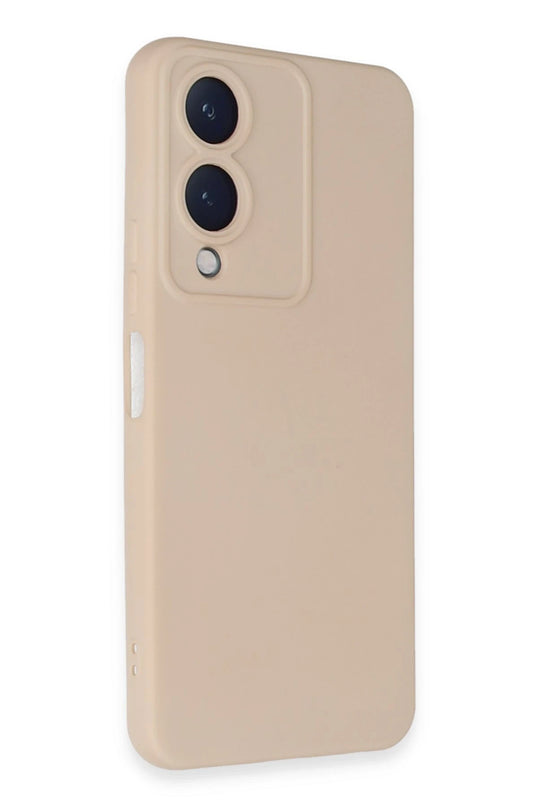 Vivo Y17S Nano içi Kadife Silikon Kılıf - Pudra 2