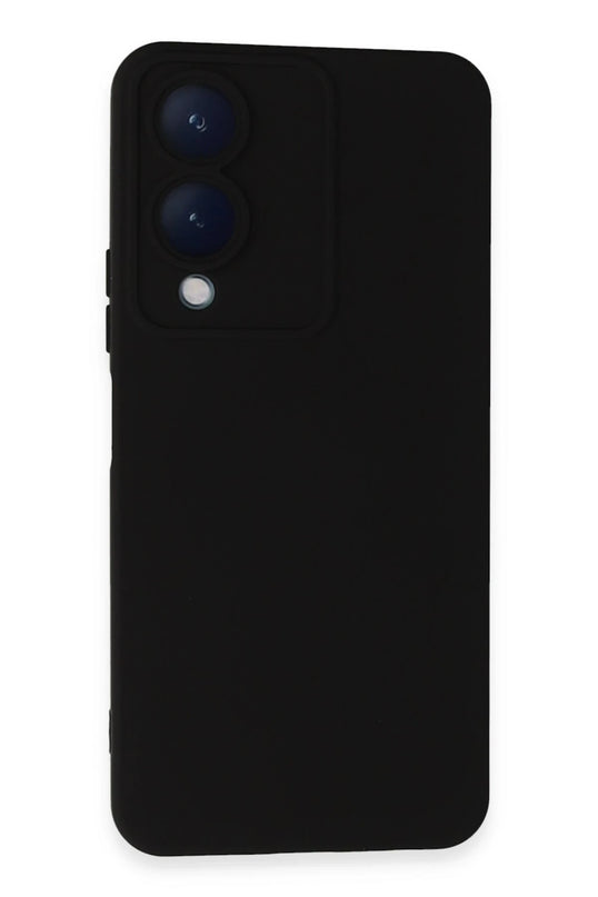 Vivo Y17S Nano içi Kadife Silikon Kılıf - Siyah