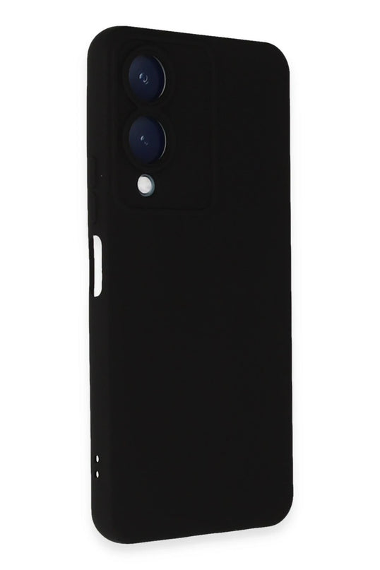 Vivo Y17S Nano içi Kadife Silikon Kılıf - Siyah 2