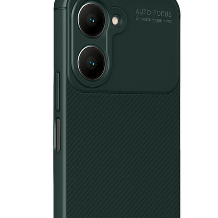 Vivo Y18 Auto Focus Karbon Kapak Kılıf - Koyu Yeşil 2