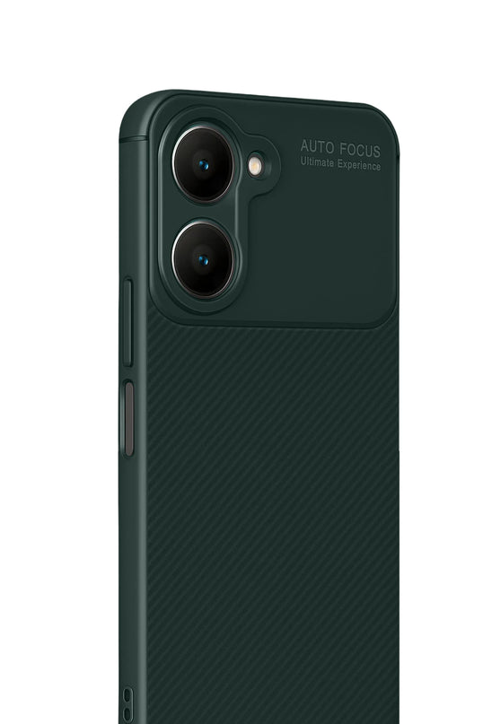 Vivo Y18 Auto Focus Karbon Kapak Kılıf - Koyu Yeşil 2