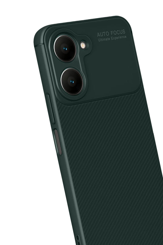 Vivo Y18 Auto Focus Karbon Kapak Kılıf - Koyu Yeşil 3
