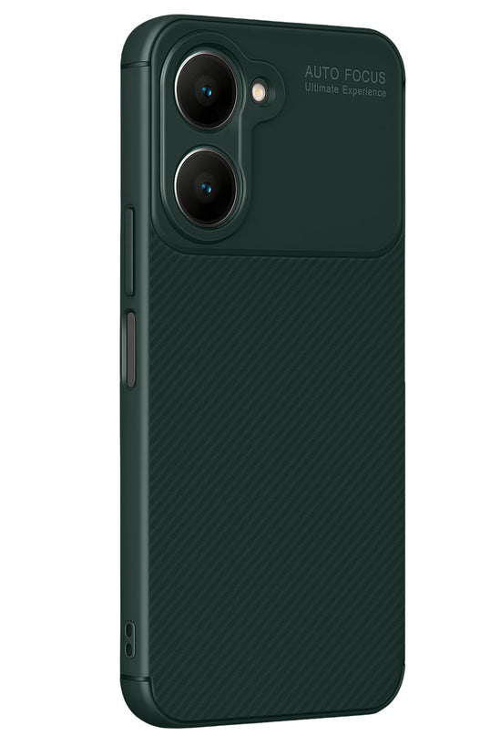 Vivo Y18 Auto Focus Karbon Kapak Kılıf - Koyu Yeşil