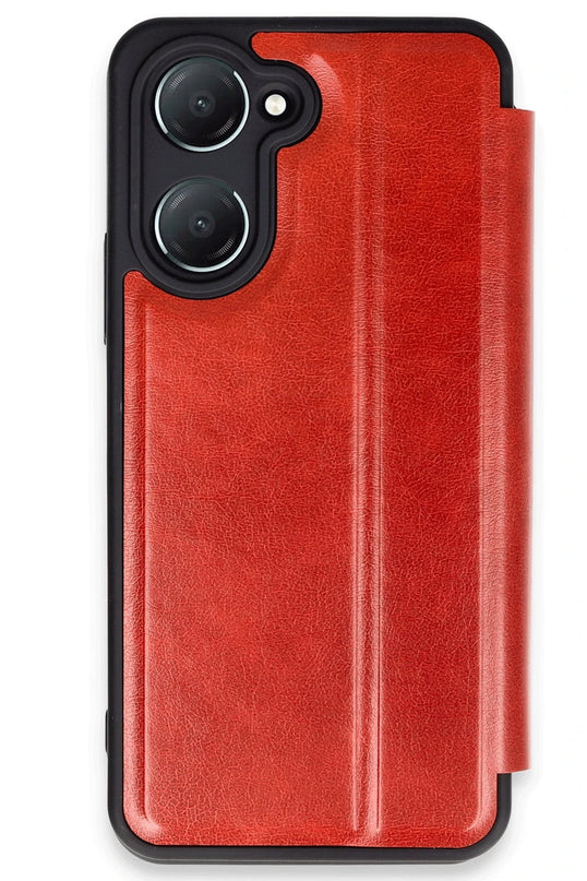 Vivo Y18 Flip Cover Kılıf - Kırmızı