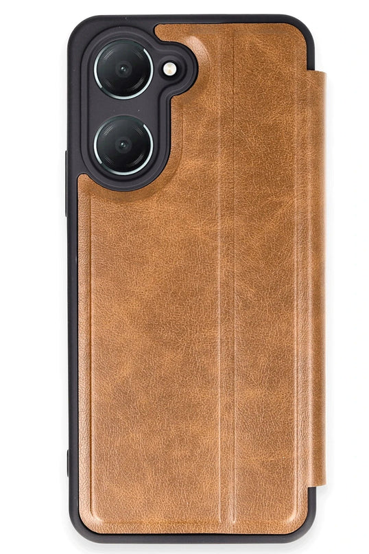 Vivo Y18 Flip Cover Kılıf - Taba