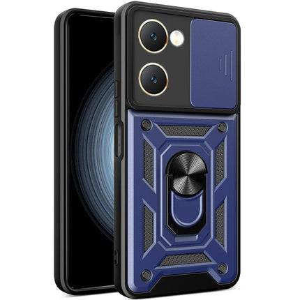 Vivo Y18 Pars Lens Yüzüklü Silikon Kılıf - Lacivert
