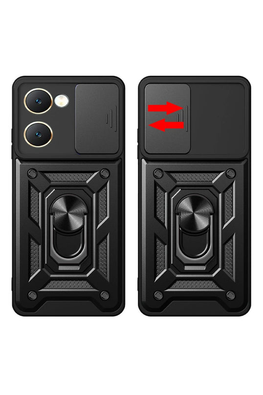 Vivo Y18 Pars Lens Yüzüklü Silikon Kılıf - Lacivert 2