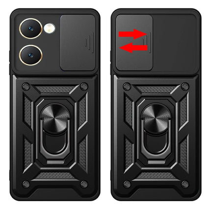 Vivo Y18 Pars Lens Yüzüklü Silikon Kılıf - Siyah 2