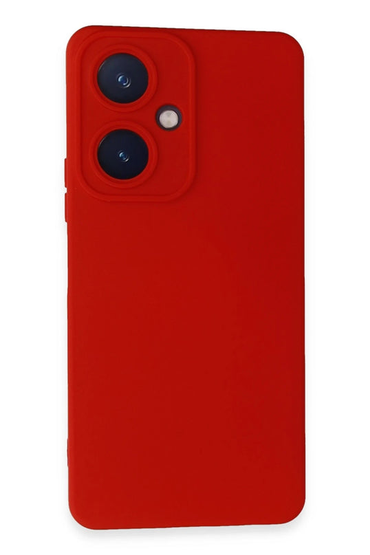 Vivo Y27 Nano içi Kadife Silikon Kılıf - Kırmızı