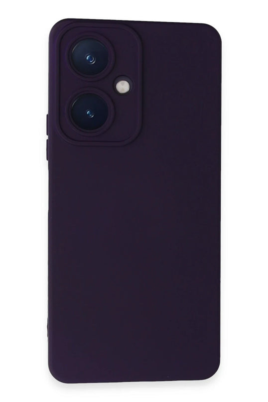 Vivo Y27 Nano içi Kadife Silikon Kılıf - Mor