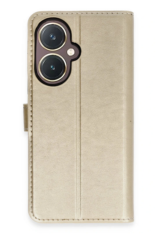 Vivo Y27 Trend S Plus Kapaklı Kılıf - Gold