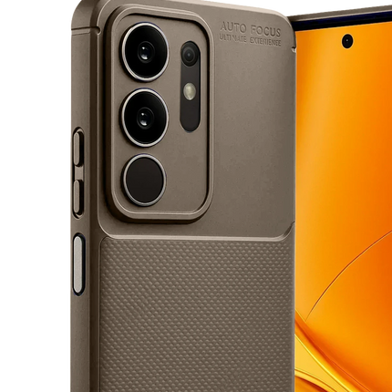 Vivo Y29 4G Auto Focus Karbon Kapak Kılıf - Kahverengi 3