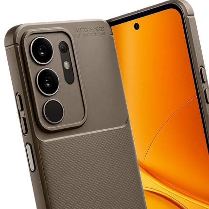 Vivo Y29 4G Auto Focus Karbon Kapak Kılıf - Kahverengi 2