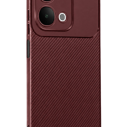 Vivo Y31d Auto Focus Karbon Kapak Kılıf - Bordo