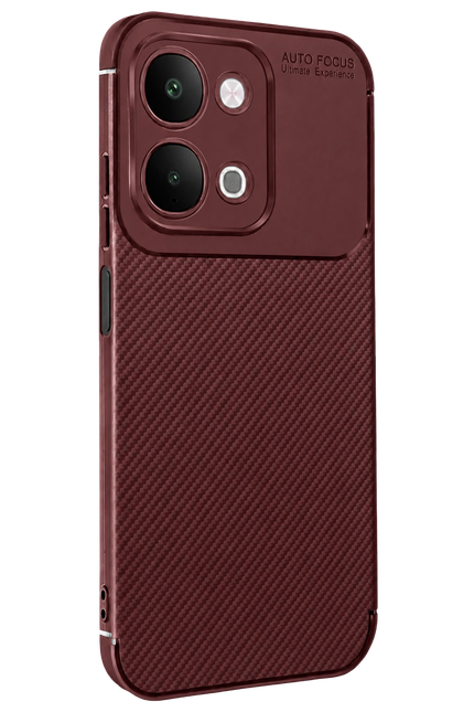 Vivo Y31d Auto Focus Karbon Kapak Kılıf - Bordo