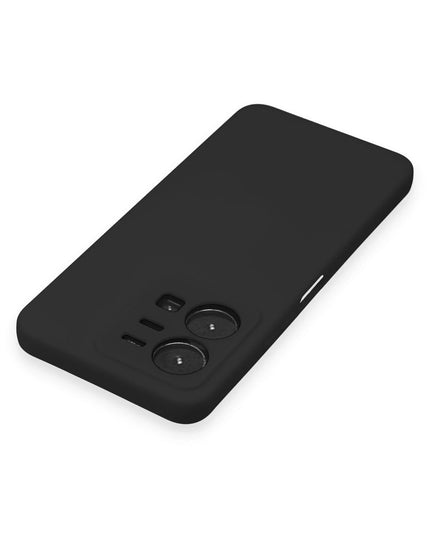 Vivo Y35 Nano içi Kadife Silikon Kılıf - Siyah 4